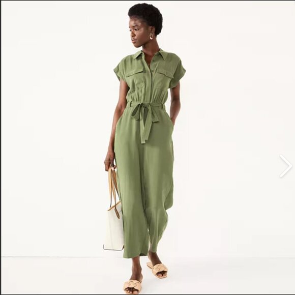 Nine West Pants - Nine West Utility Jumpsuit – Size Large - Olive Green